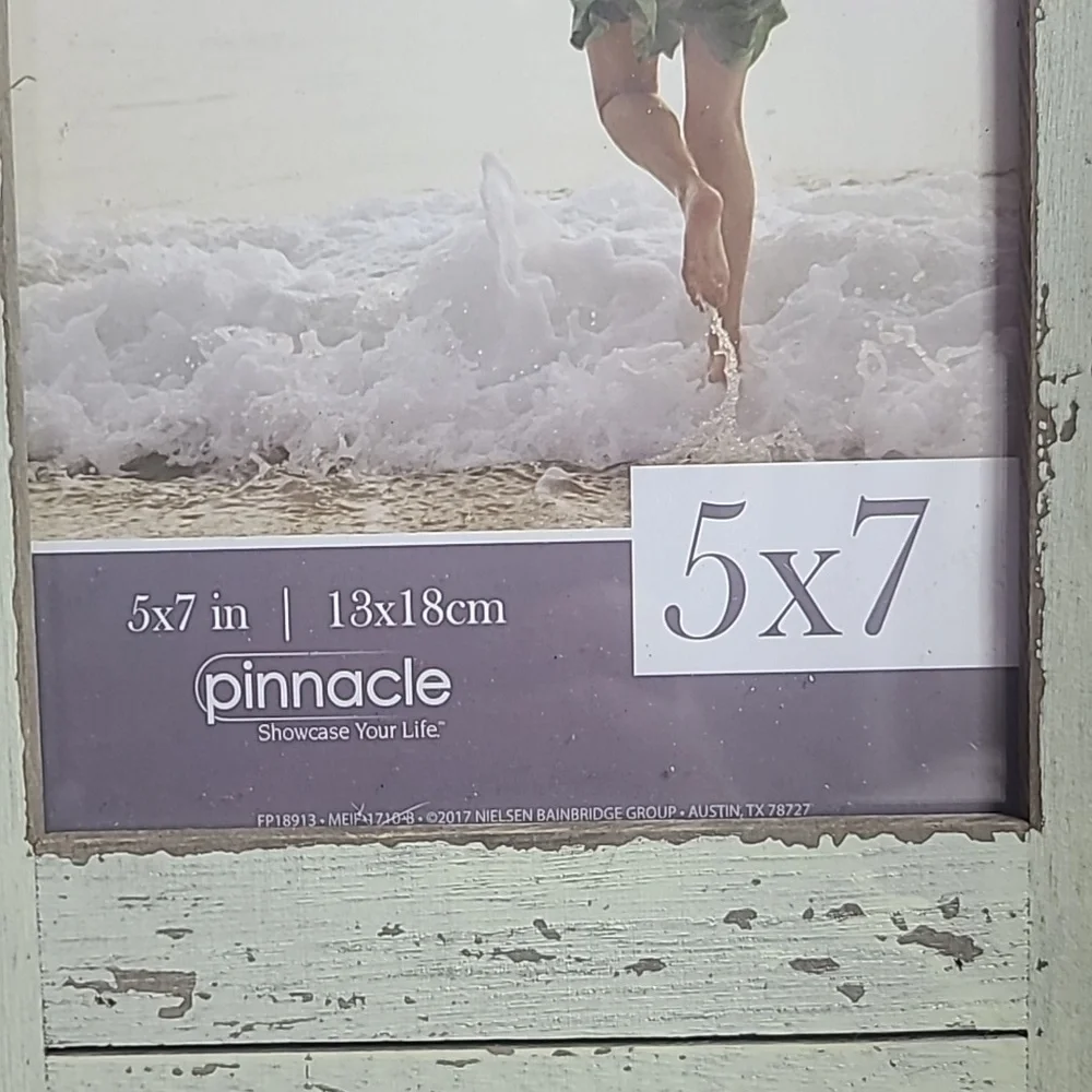 Pinnacle 5x7 Mint Green Distressed Wood Picture Frame Set Of 2